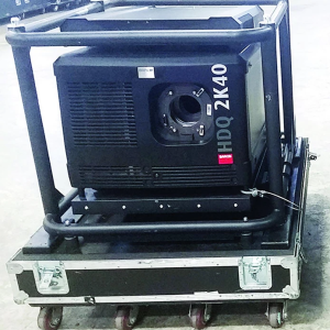 barco hdq 2k40 large venue projector (37,000 lumens) in wheeled road case